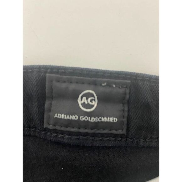 AG Adriano Goldschmied Stevie Ankle Slim Straight Raw Hem Jeans Black - Size 25 - Picture 3 of 12